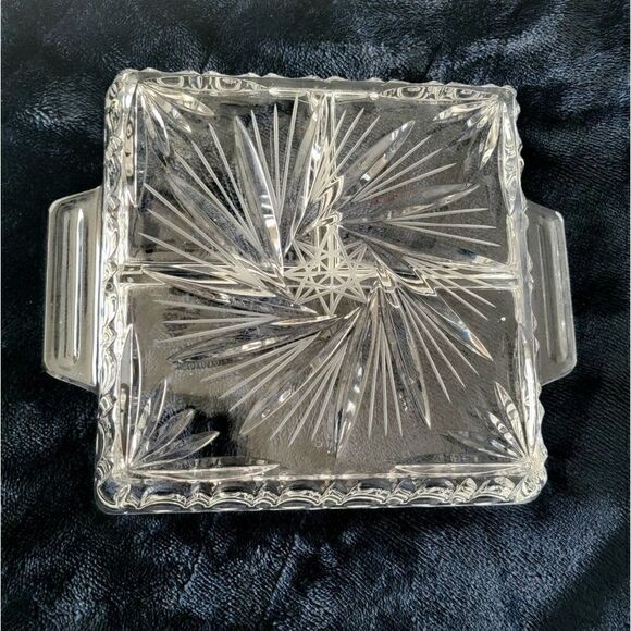 3 Section Crystal Dish Butter Dish - Picture 9 of 12